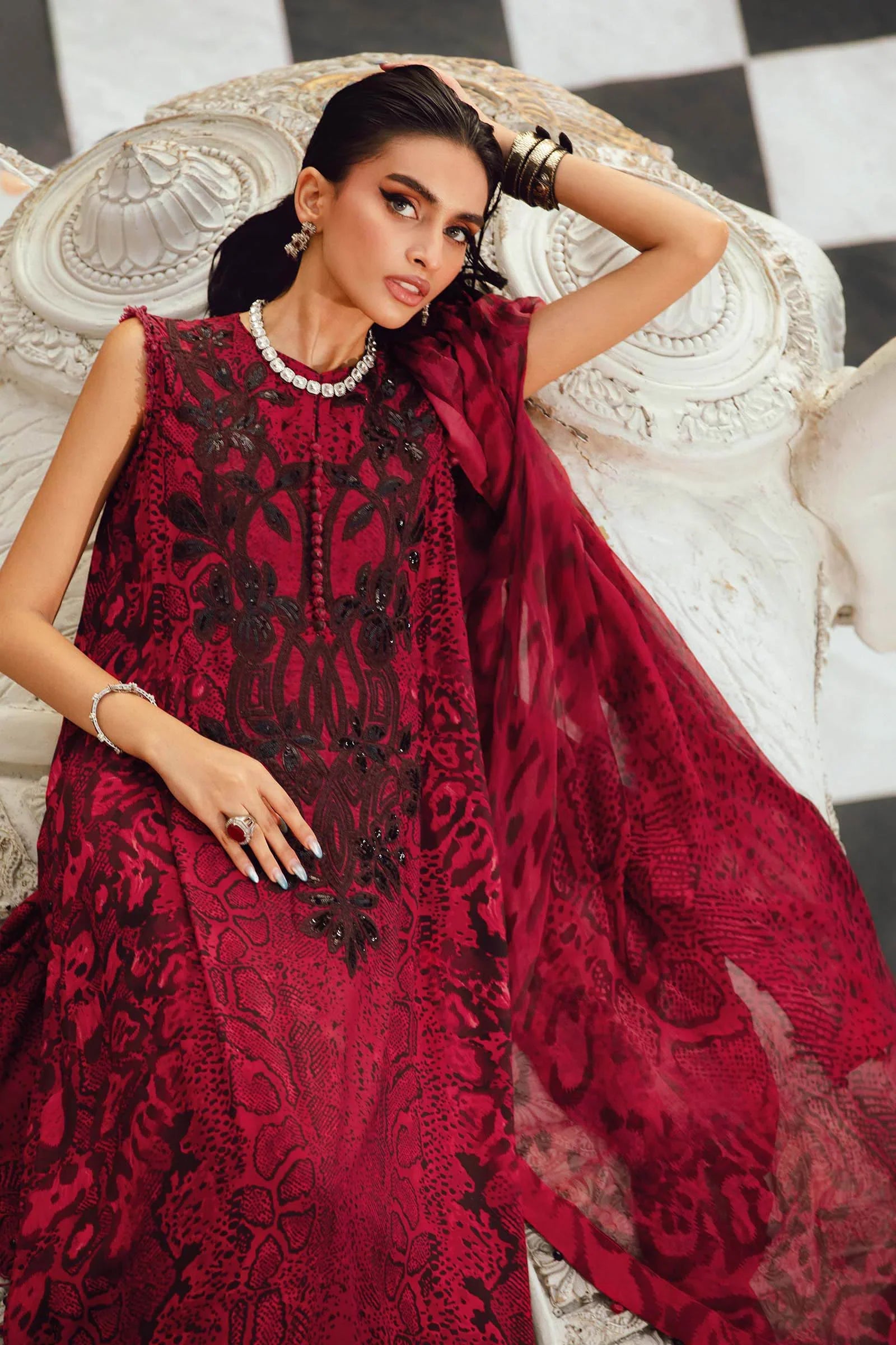 Maria B Embroidered Cambric Suit MPT-2702-A