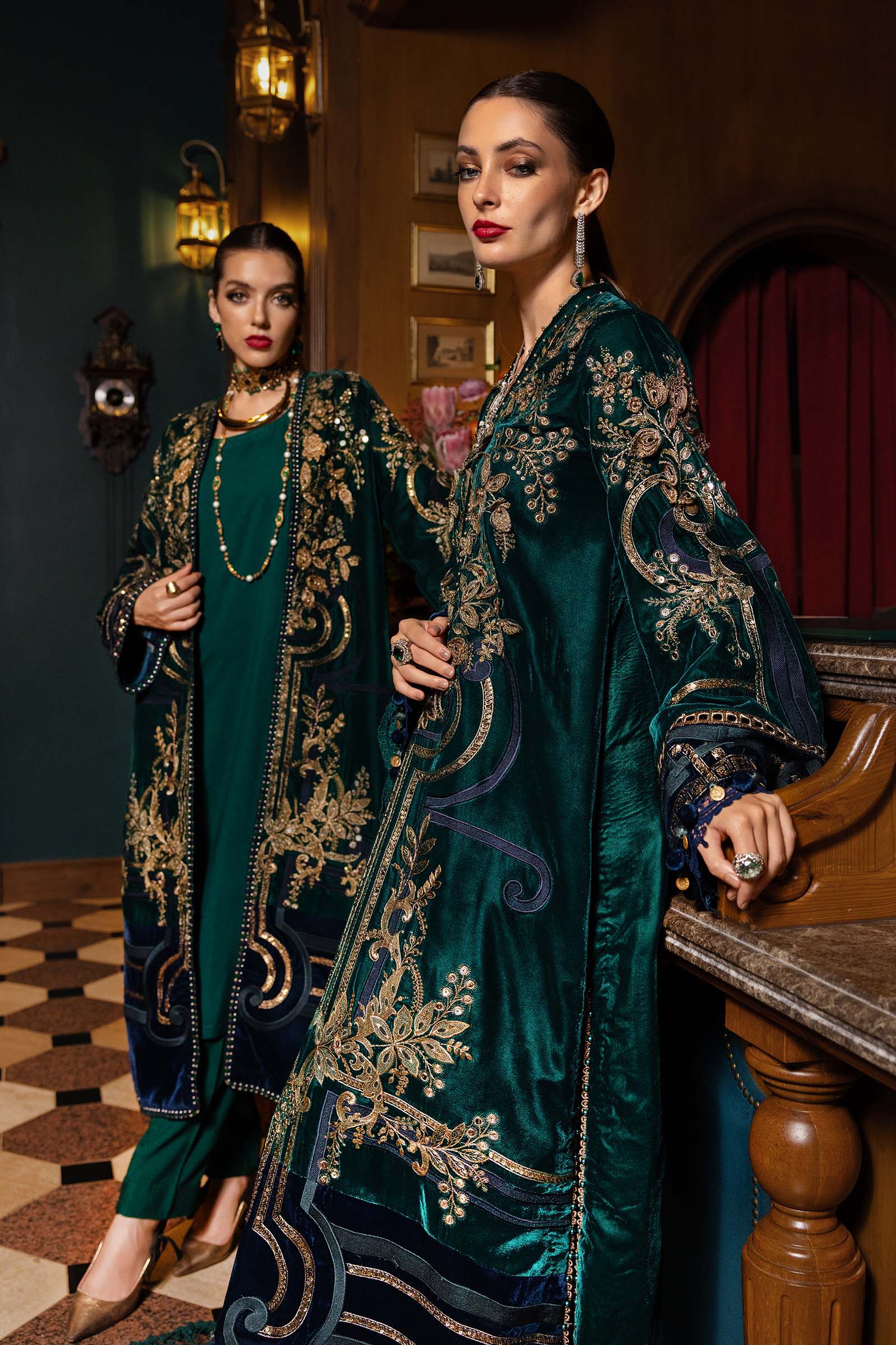 Maria B Embroidered Velvet Suit WL-1302