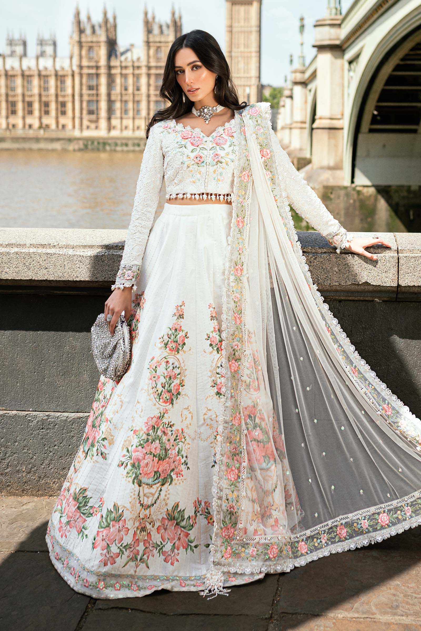 Maria B Embroidered Raw Silk Suit WF-09-02-White