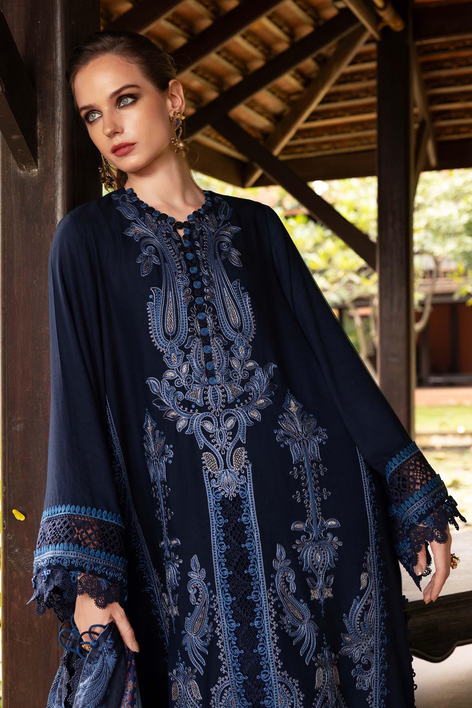 Maria B Embroidered Linen Suit MPT-2803-B