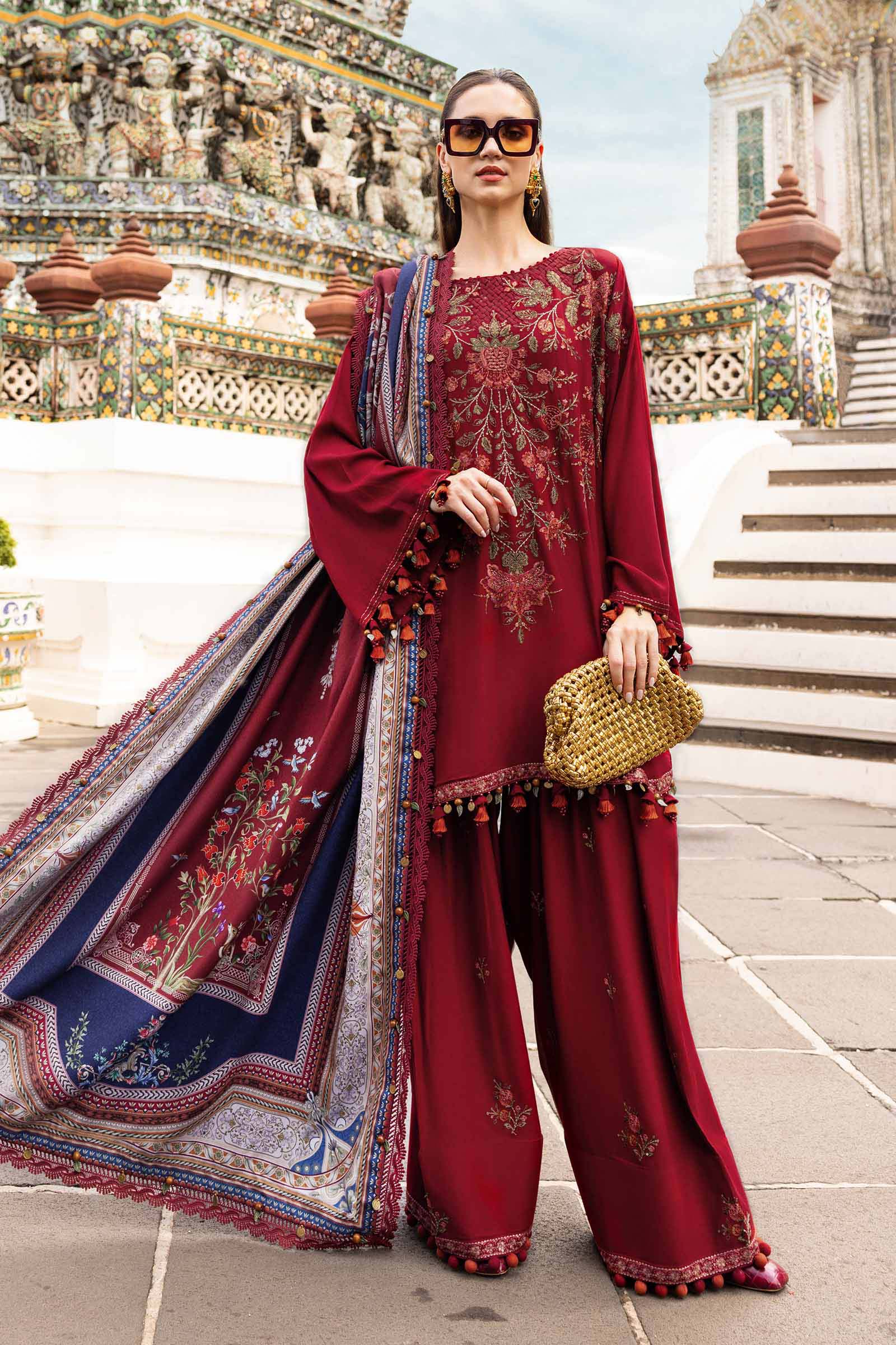 Maria B Embroidered Linen Suit MPT-2805-A