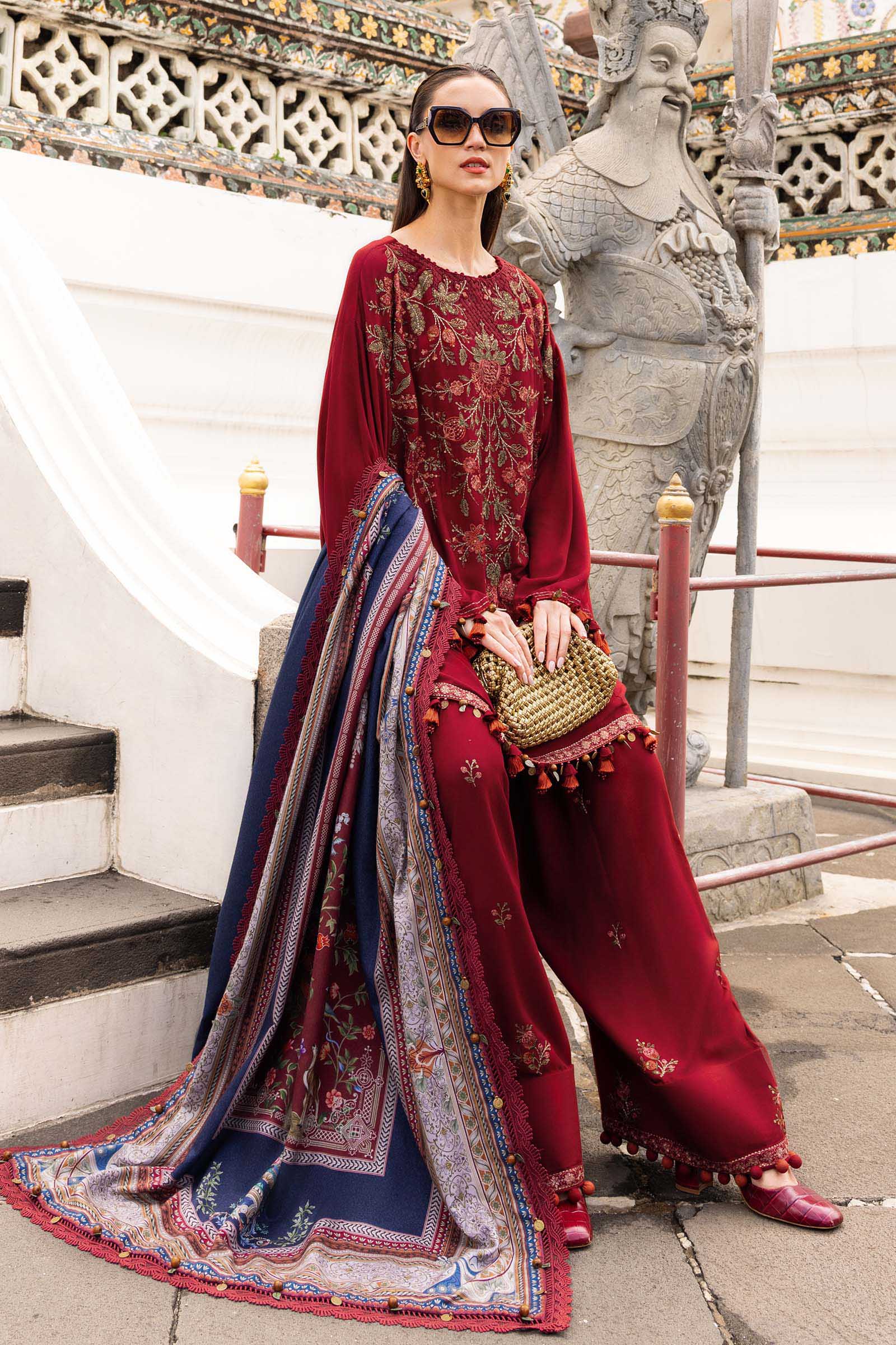Maria B Embroidered Linen Suit MPT-2805-A