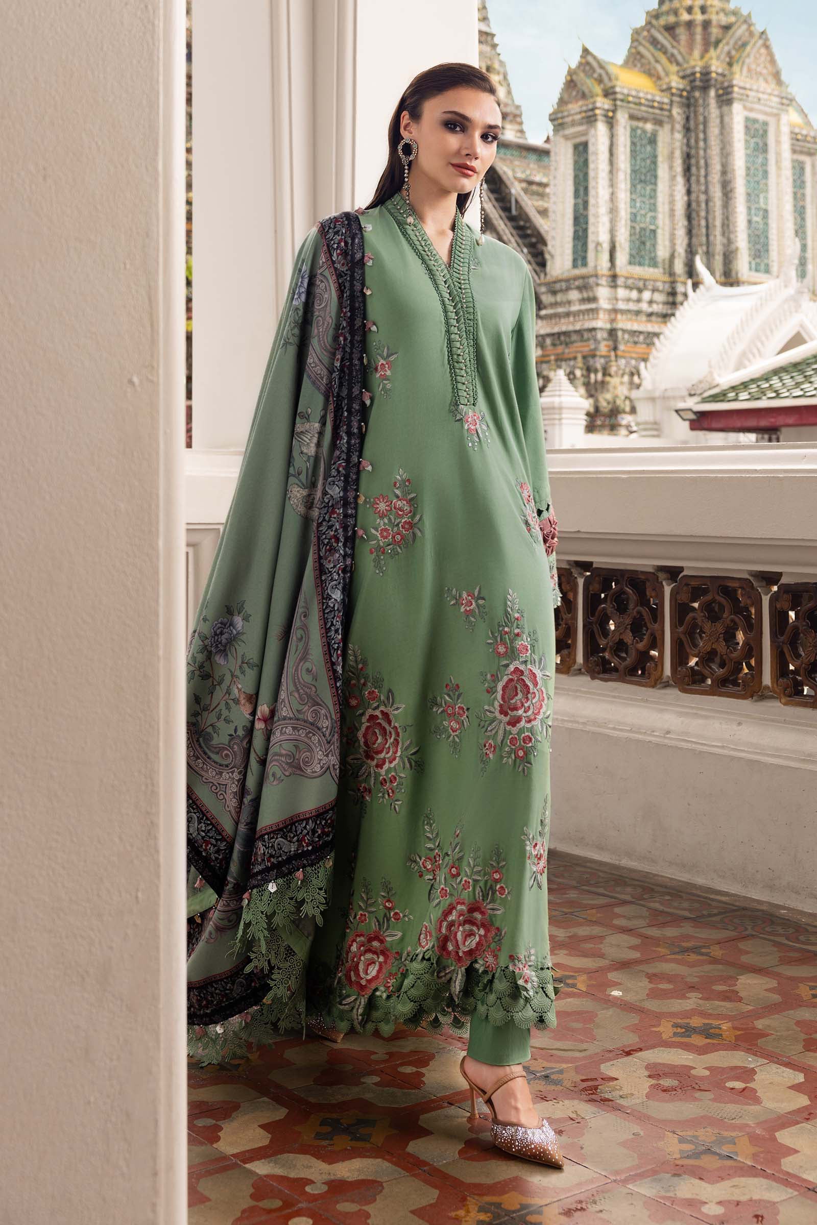 Maria B Embroidered Linen Suit MPT-2808-A