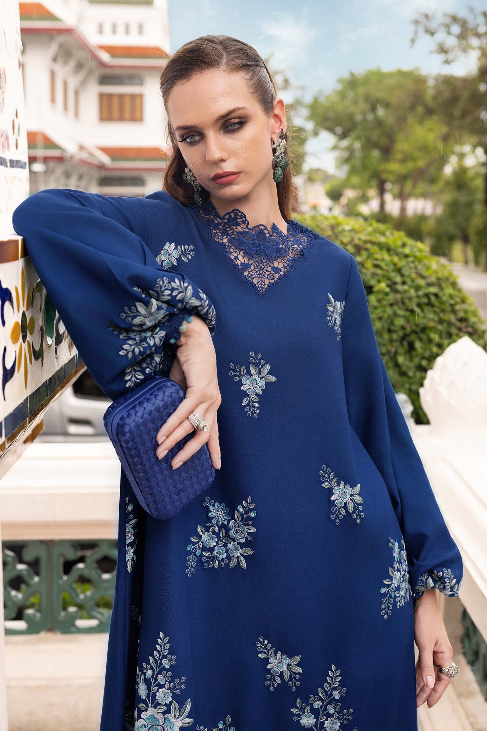 Maria B Embroidered Linen Suit MPT-2808-B