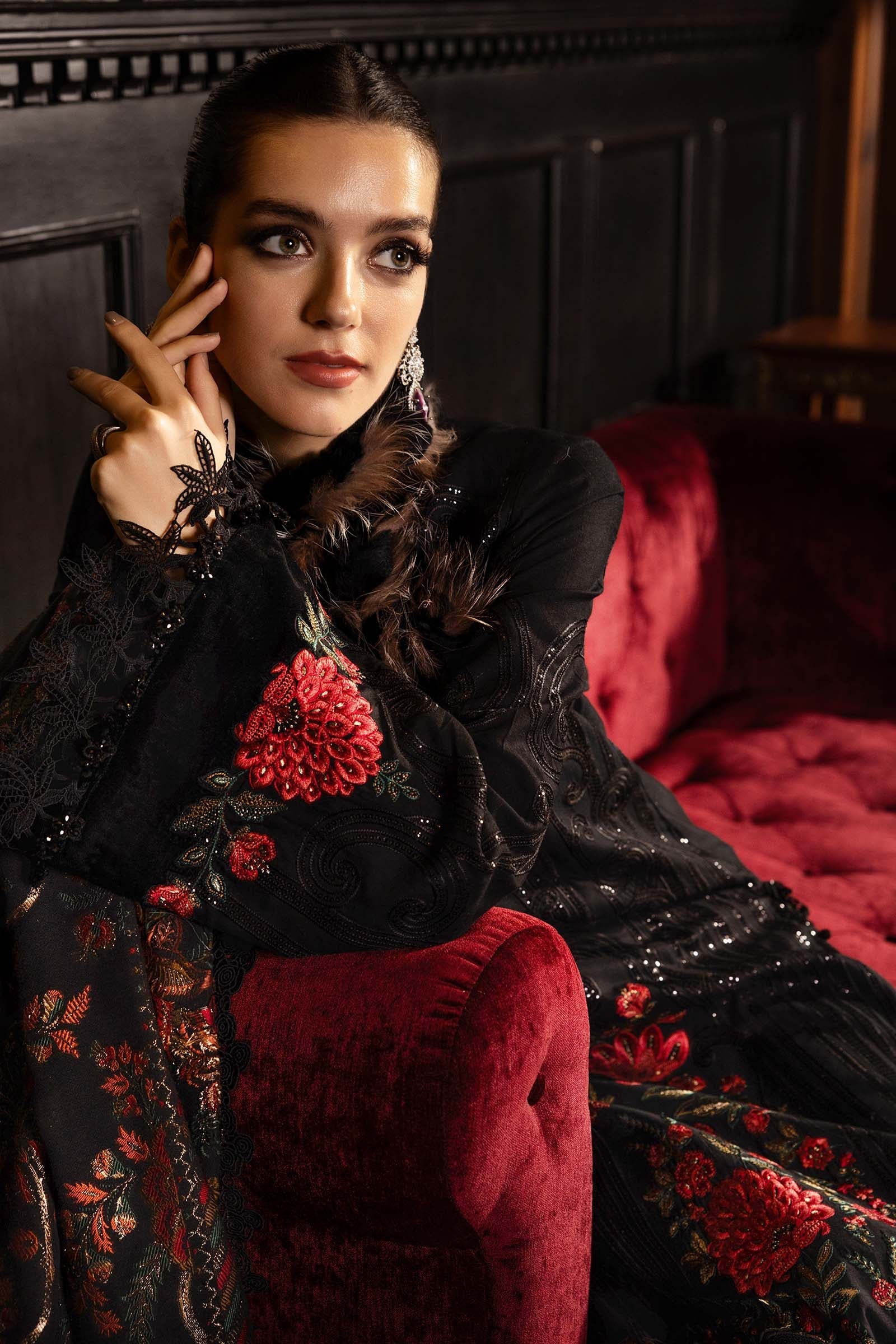 Maria B Embroidered Linen Suit WL-1309