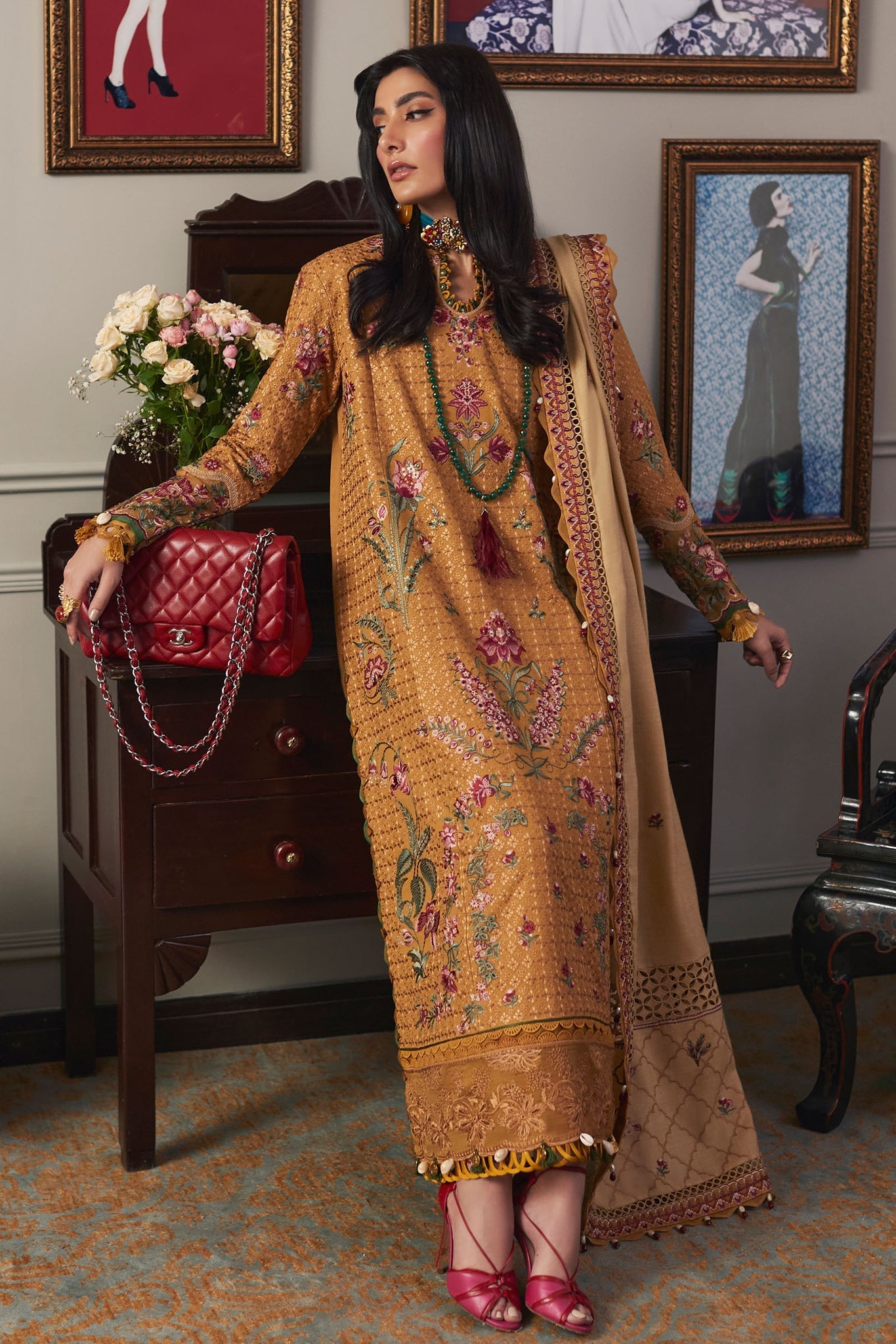 Elan Embroidered Khaddar 3 Piece Suit ASAREH EW22-06