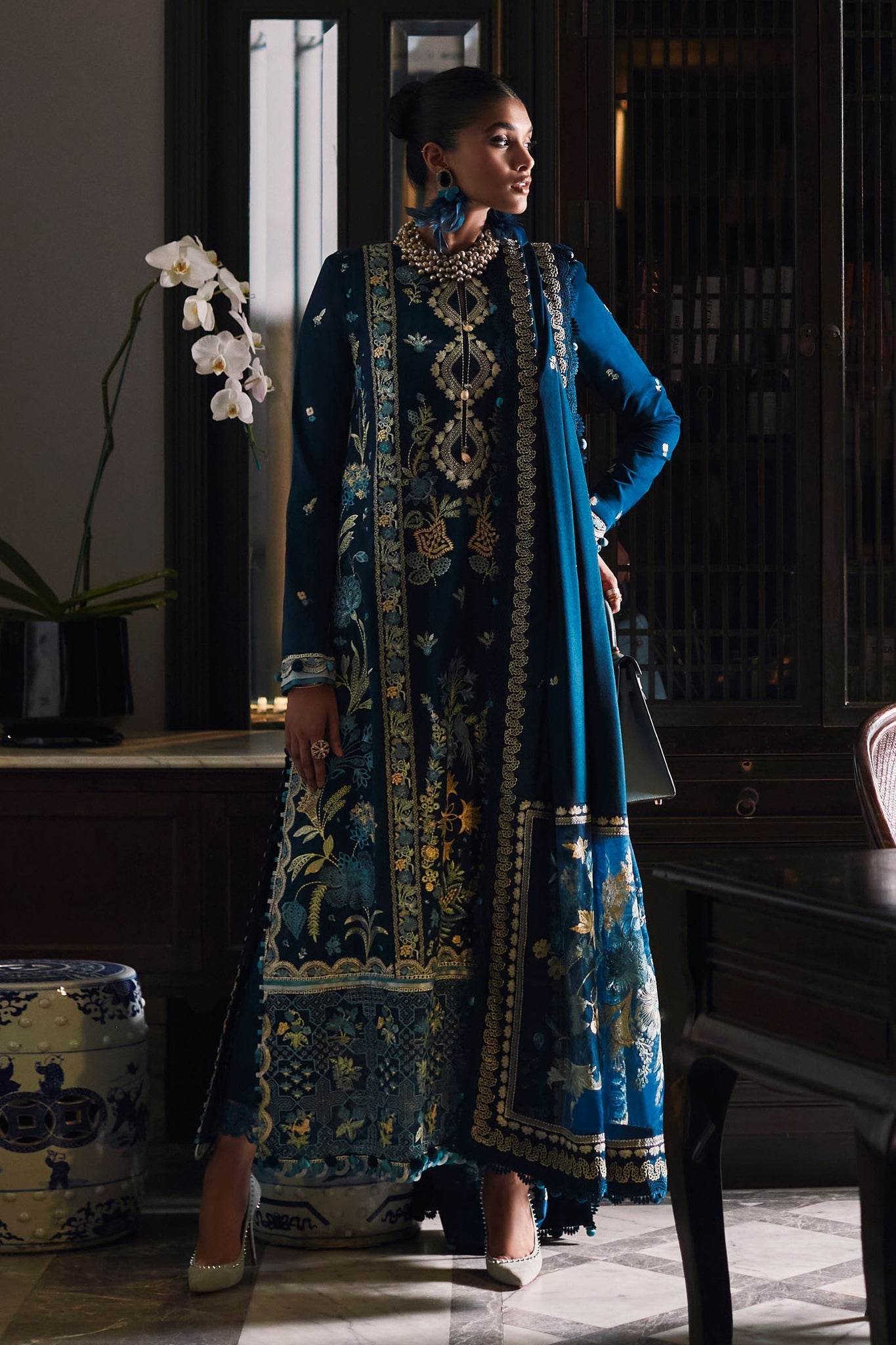 Elan Embroidered Khaddar 3 Piece Suit CFREYA EW22-03
