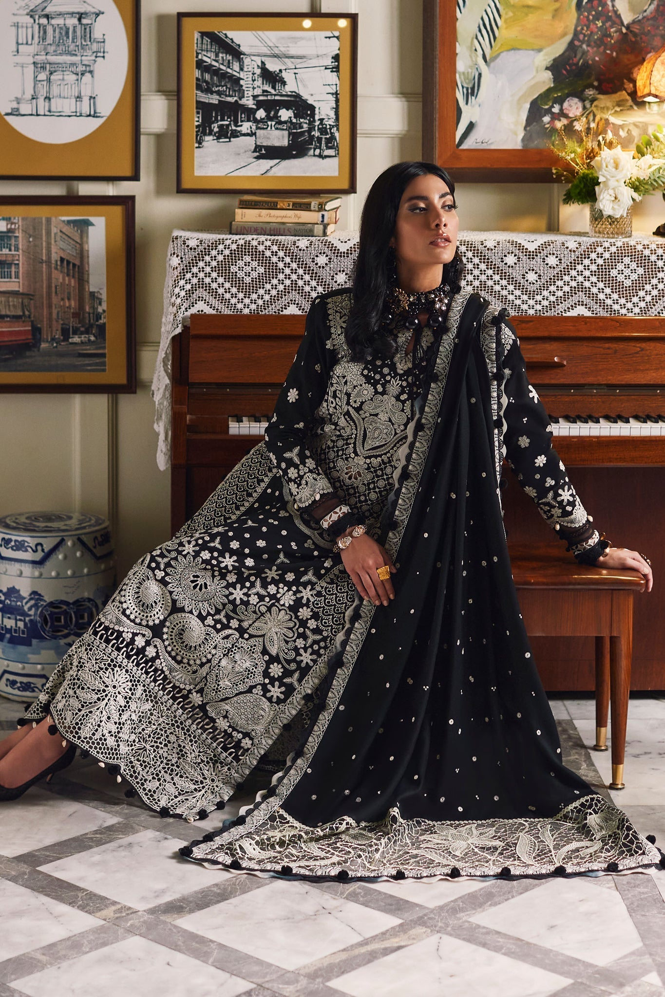 Elan Embroidered Khaddar 3 Piece Suit FIRUZEH EW22-01