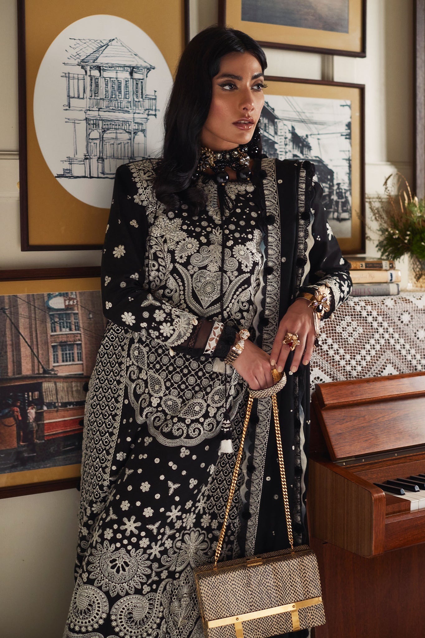 Elan Embroidered Khaddar 3 Piece Suit FIRUZEH EW22-01