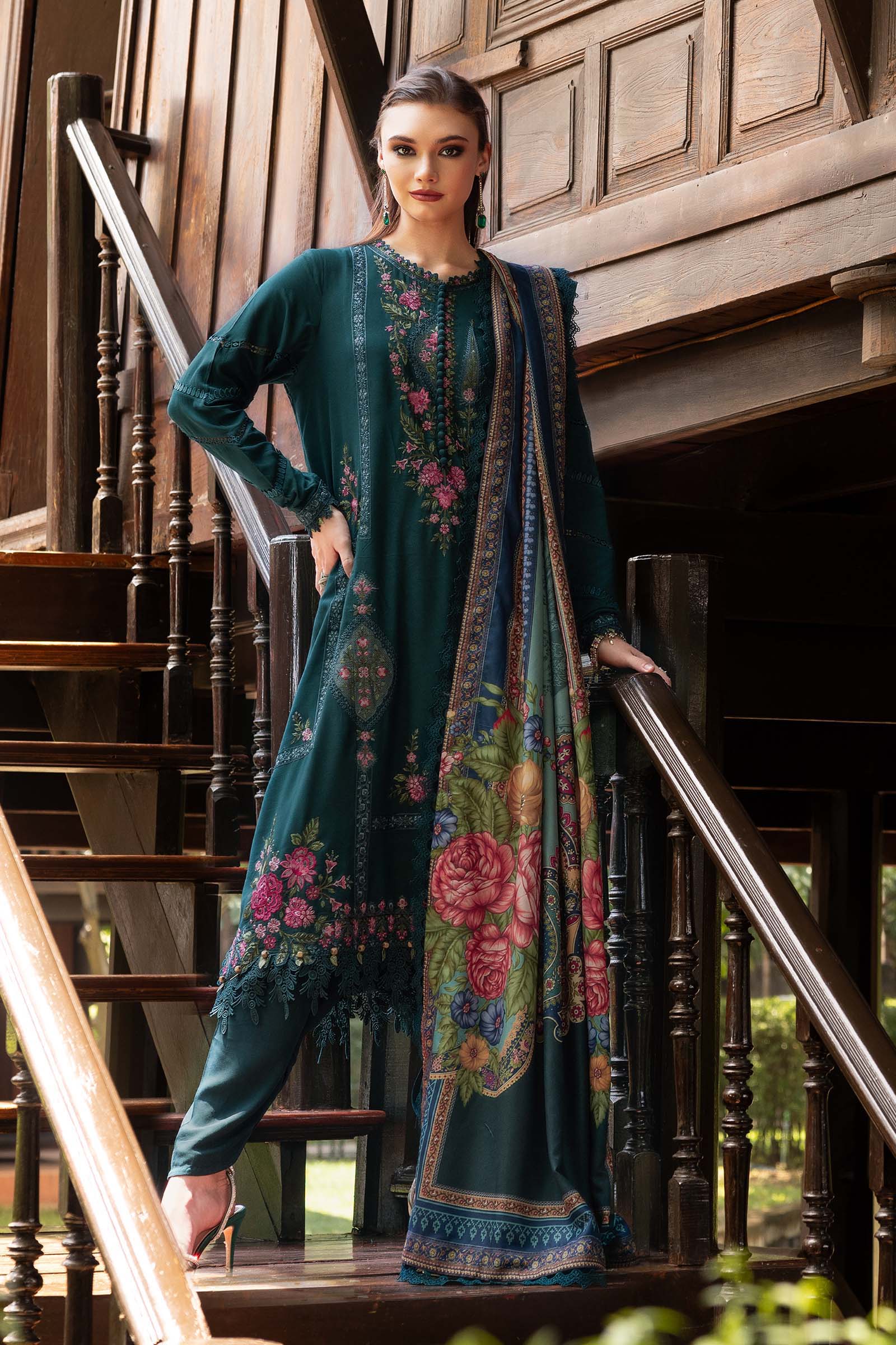Maria B Embroidered Linen Suit MPT-2807-B