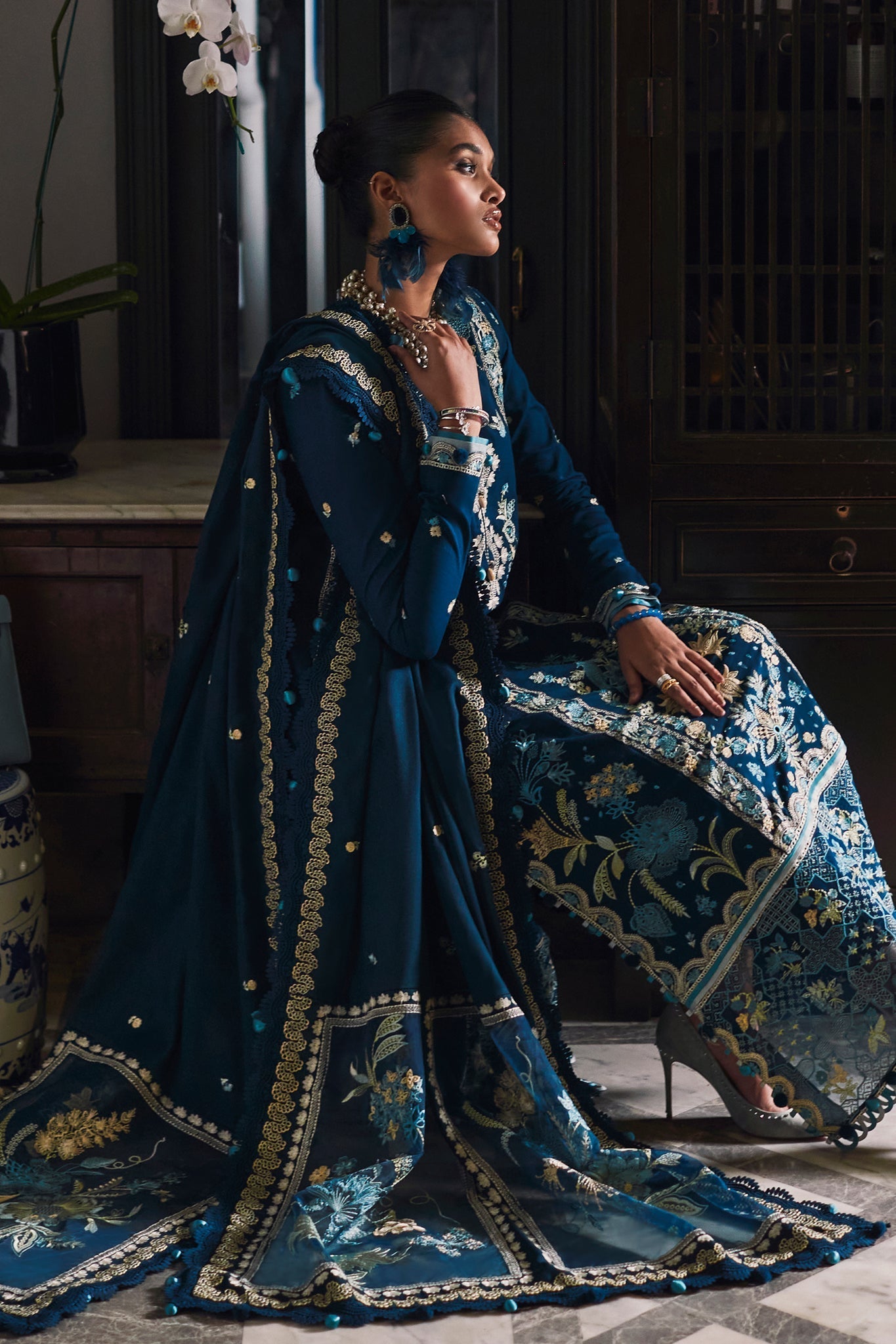 Elan Embroidered Khaddar 3 Piece Suit CFREYA EW22-03