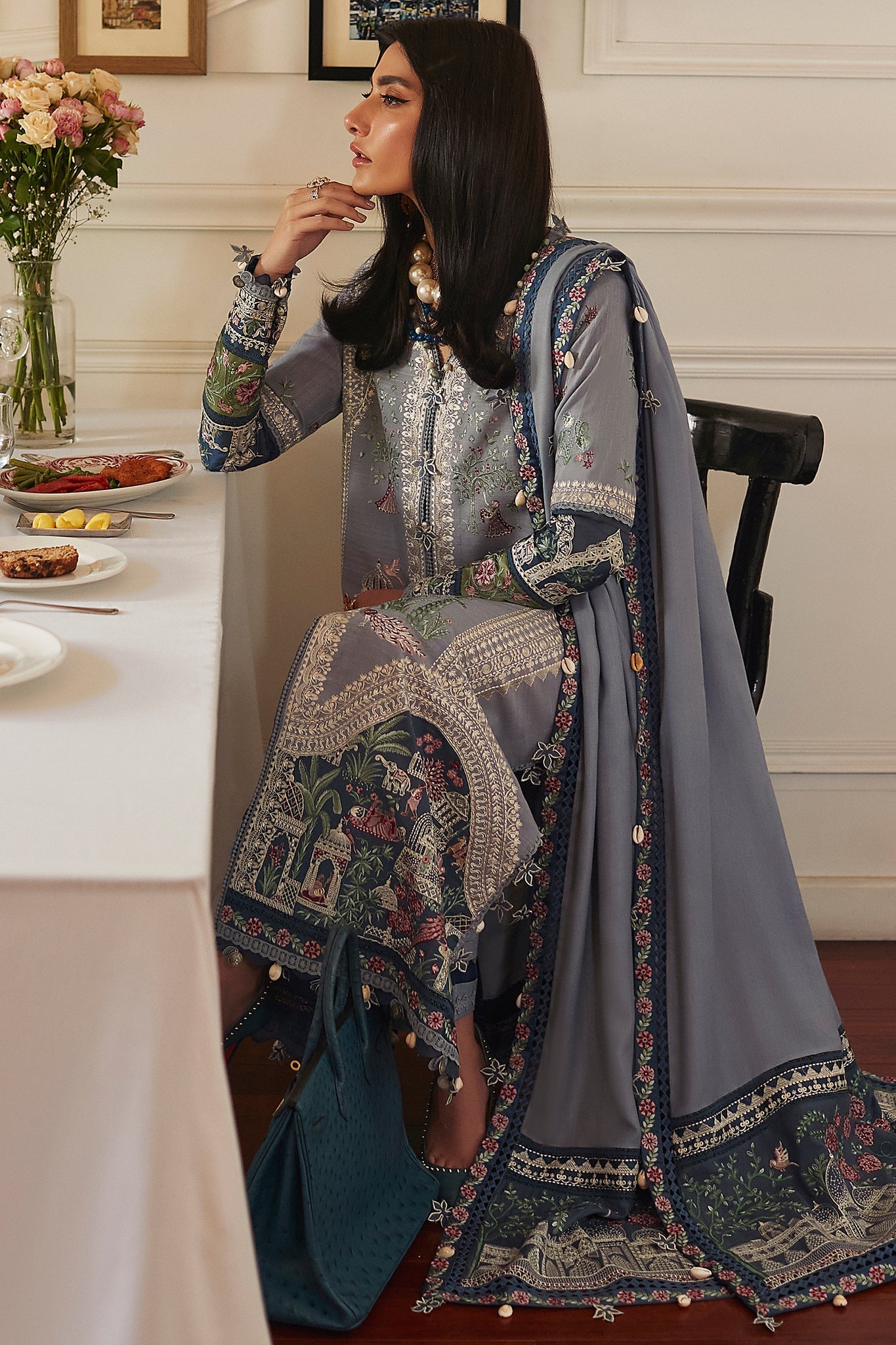Elan Embroidered Khaddar 3 Piece Suit LARMINA EW22-05