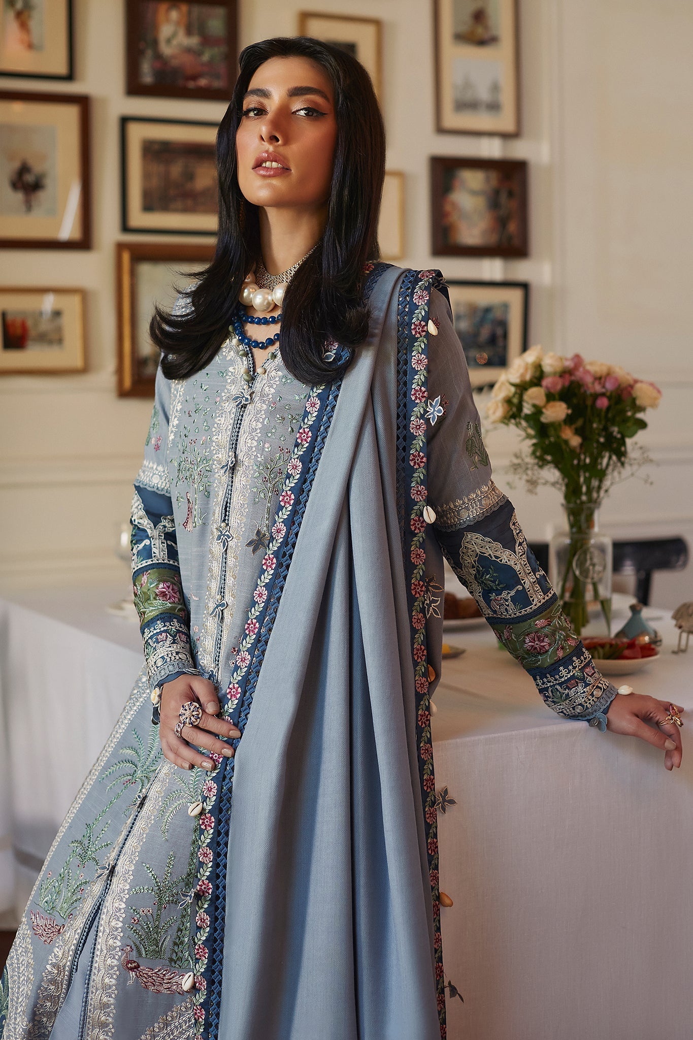 Elan Embroidered Khaddar 3 Piece Suit LARMINA EW22-05