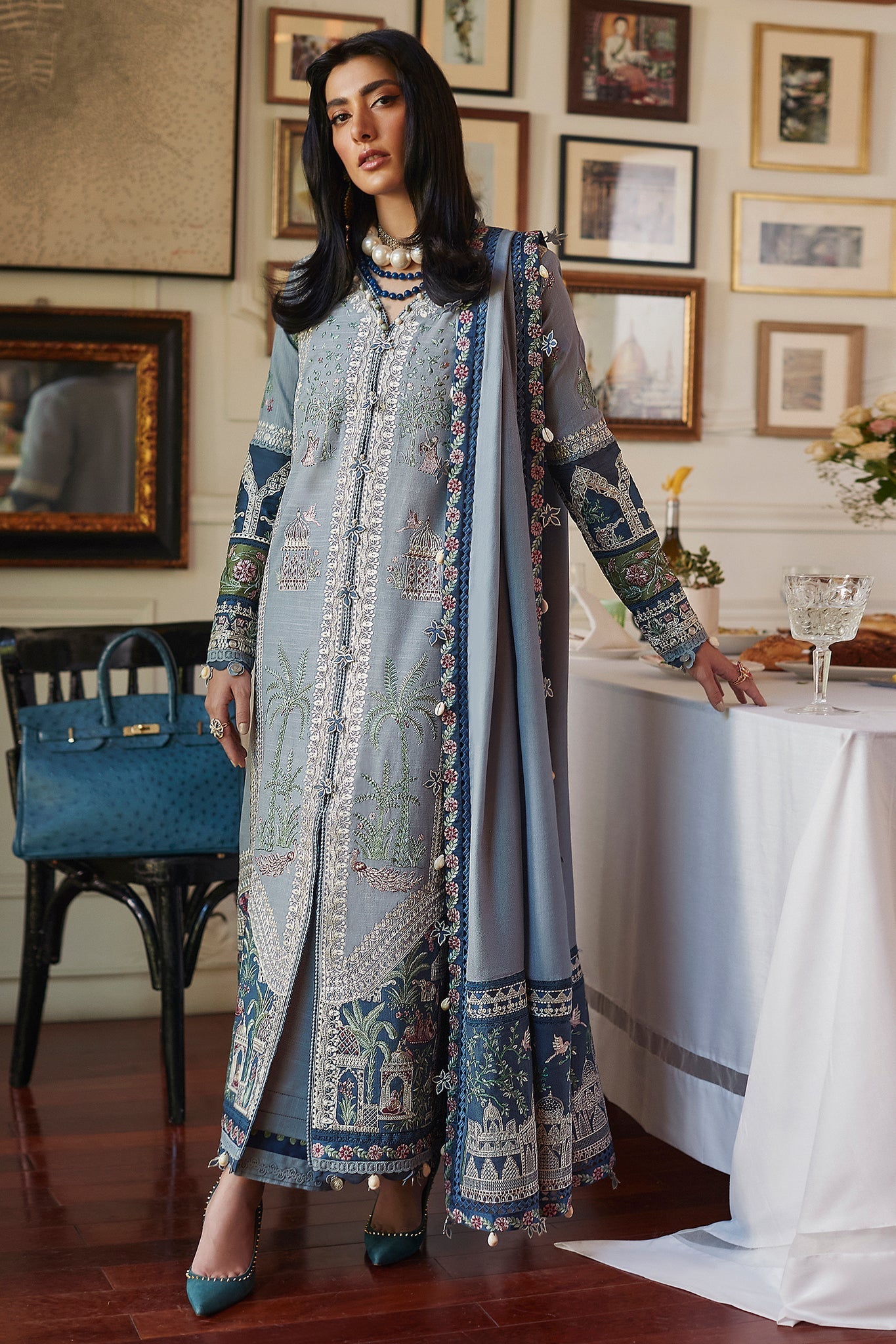 Elan Embroidered Khaddar 3 Piece Suit LARMINA EW22-05