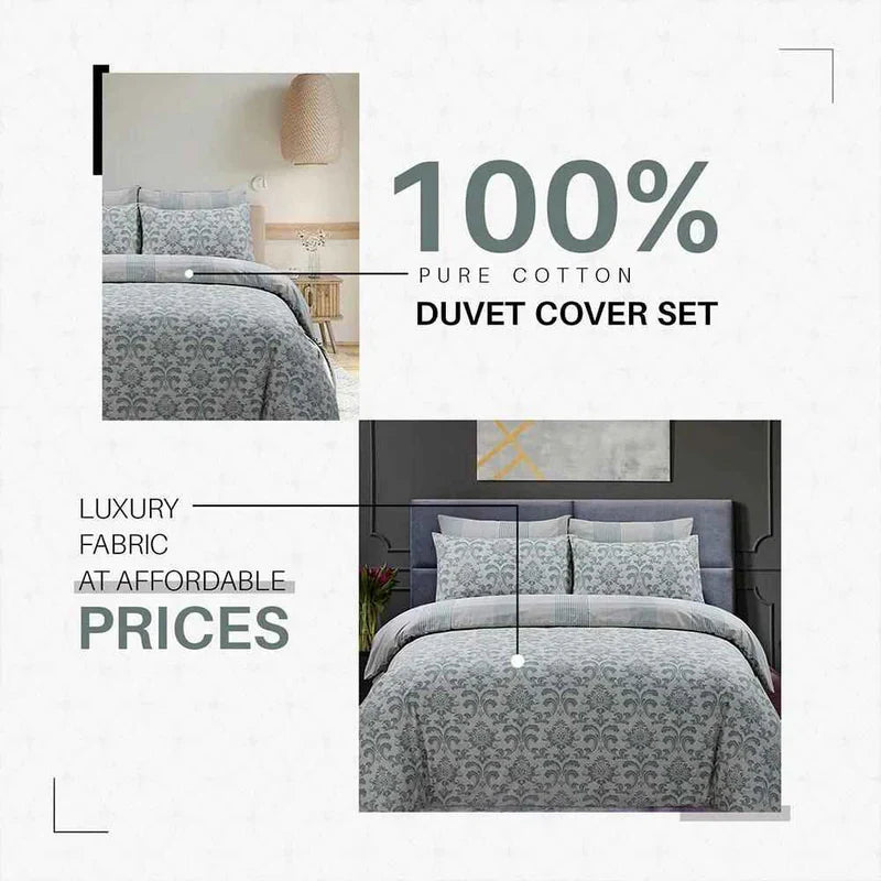 100% Pure Cotton Istanbul Green Duvet Covers - Stylish Prints