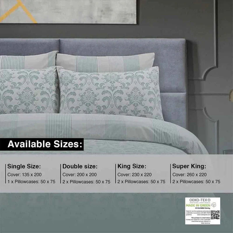 100% Pure Cotton Istanbul Green Duvet Covers - Stylish Prints