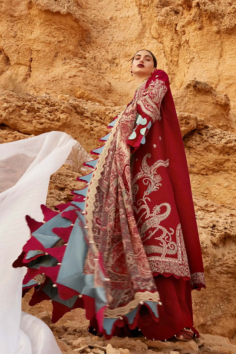 Elan Embroidered Khaddar 3 piece suit ATHENA