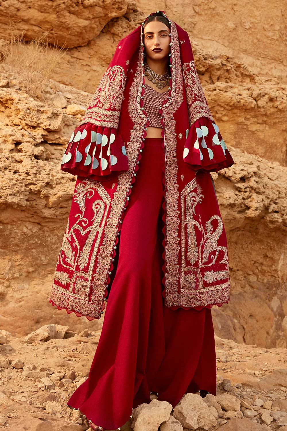 Elan Embroidered Khaddar 3 piece suit ATHENA