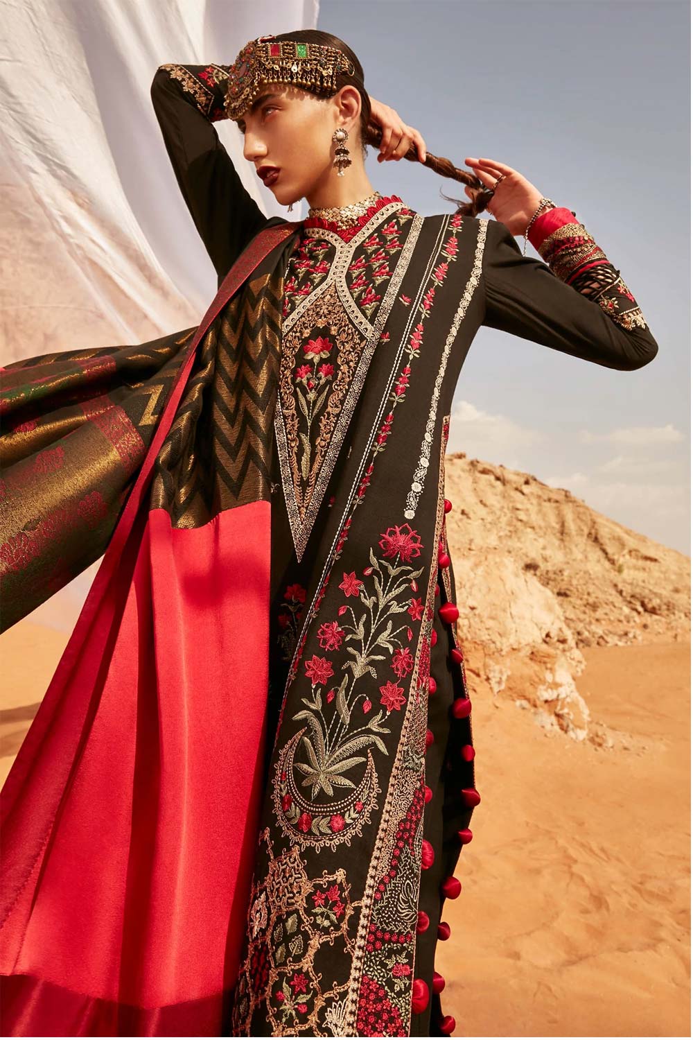 Elan Embroidered Khaddar 3 piece suit MEDEA