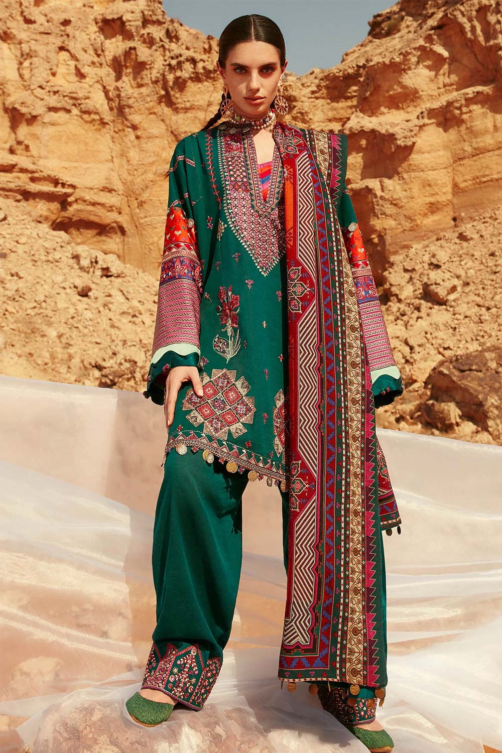 Elan Embroidered Khaddar 3 piece suit THALIA