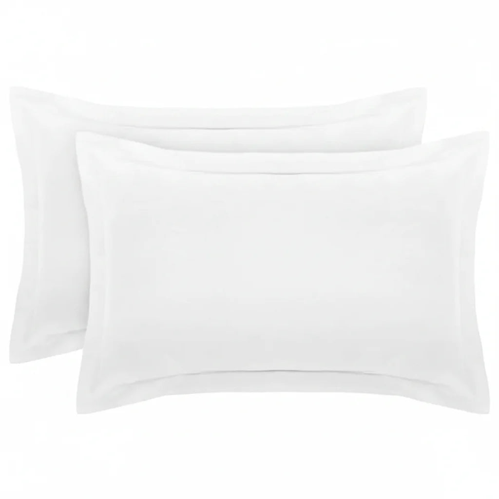 200 Thread Count 100% Egyptian Cotton, Oxford Pair Of Pillow Cases - White