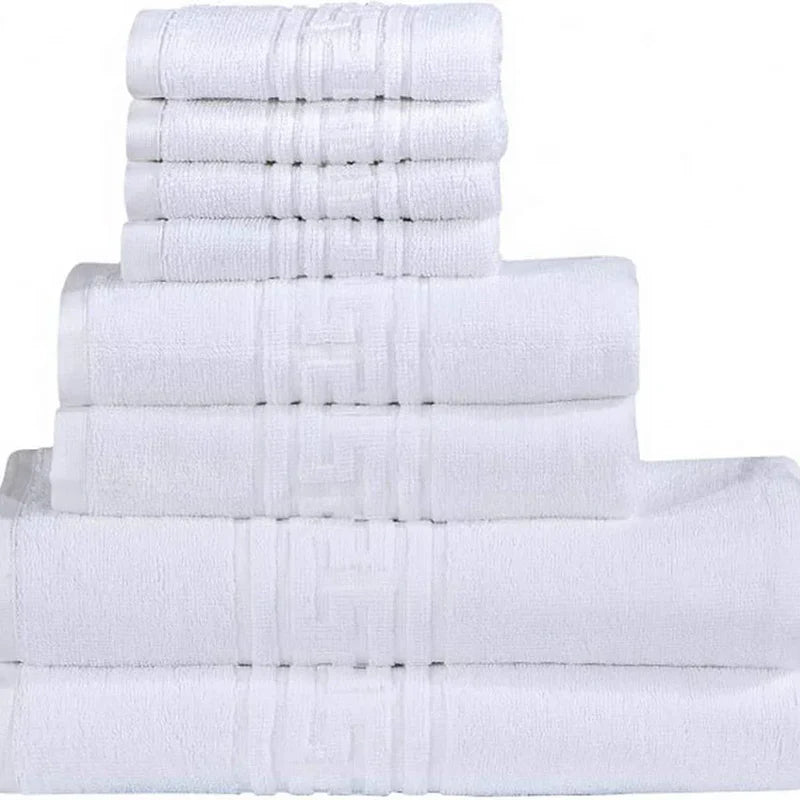 Luxurious Egyptian Cotton White Towels - 600 GSM - Set of 8